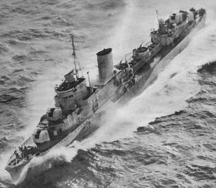 ポーランド海軍駆逐艦　ブリスカヴィツァ　戦時中の情景